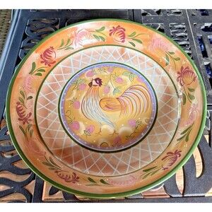 Zrike Danna Cullen Pasta Serving Bowl Chanticleer Rooster Large 13" NWT